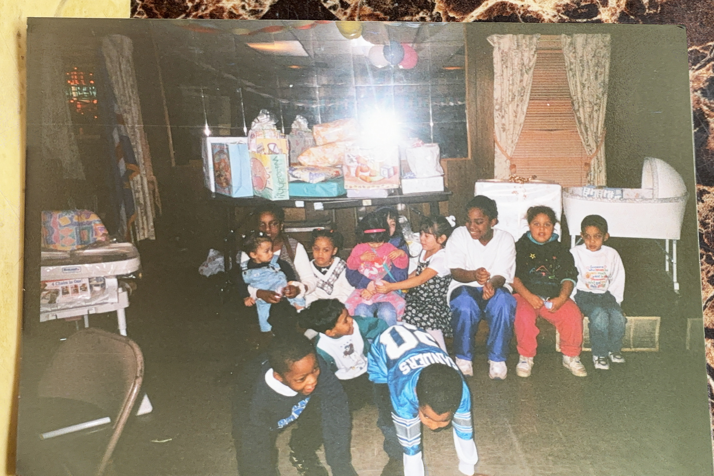 The children of the Cape Verdean Santiago Society getting ready for a picture